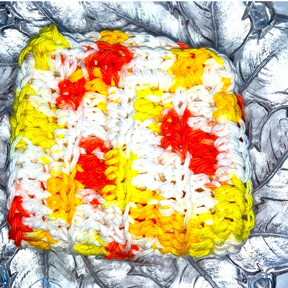 HAND CRAFTED Crocheted Colorful All Purpose 100% Cotton Wash or Dish Cloth - Picture 4 of 6